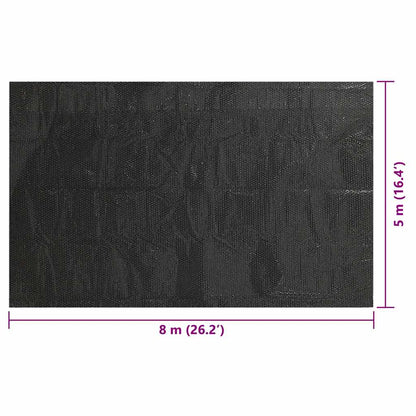 Pool Cover | Black | Polyethylene, PVC | 8 x 5 m | Lightweight