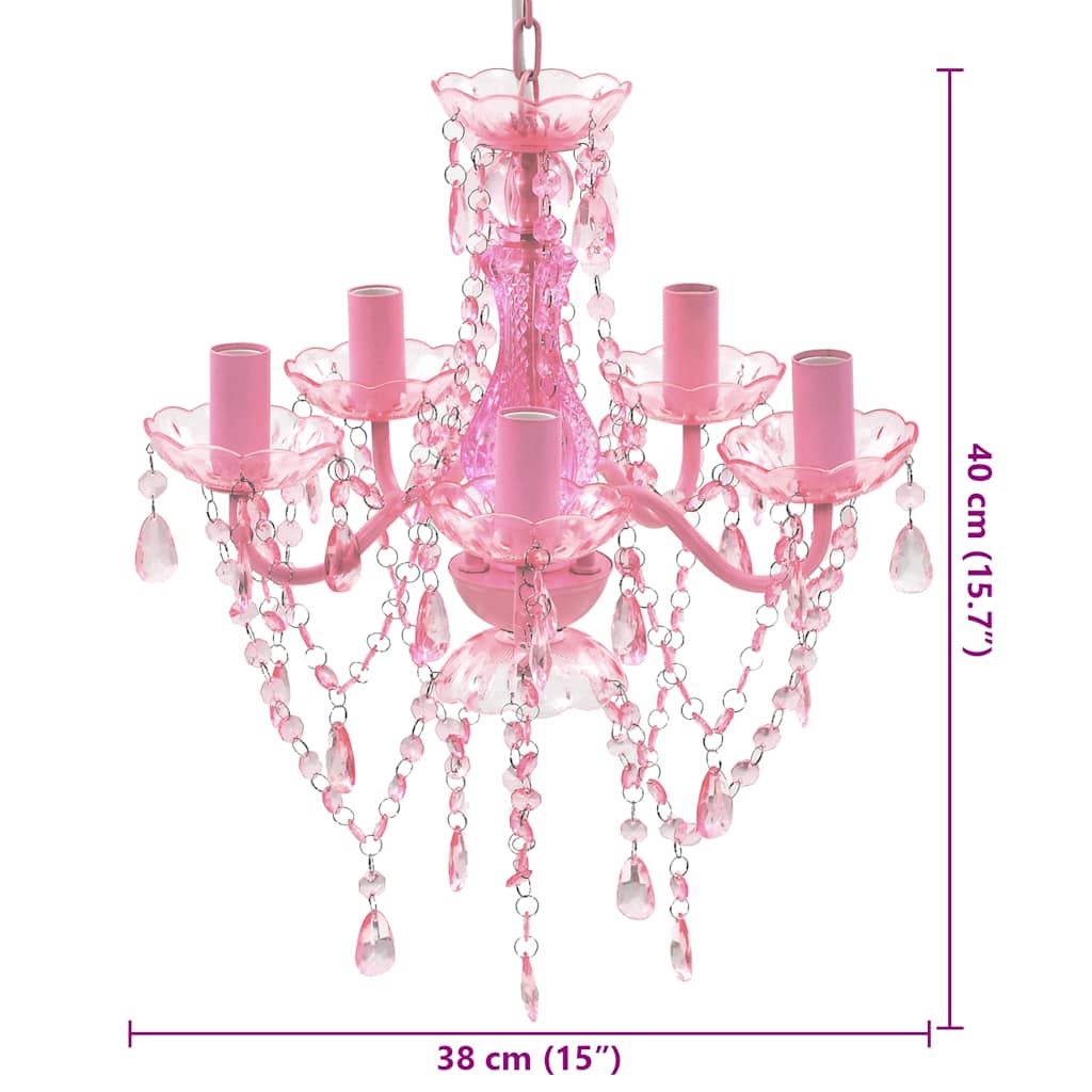 Artificial Crystal Glass Ceiling Light | Pink | Artificial Crystal Glass