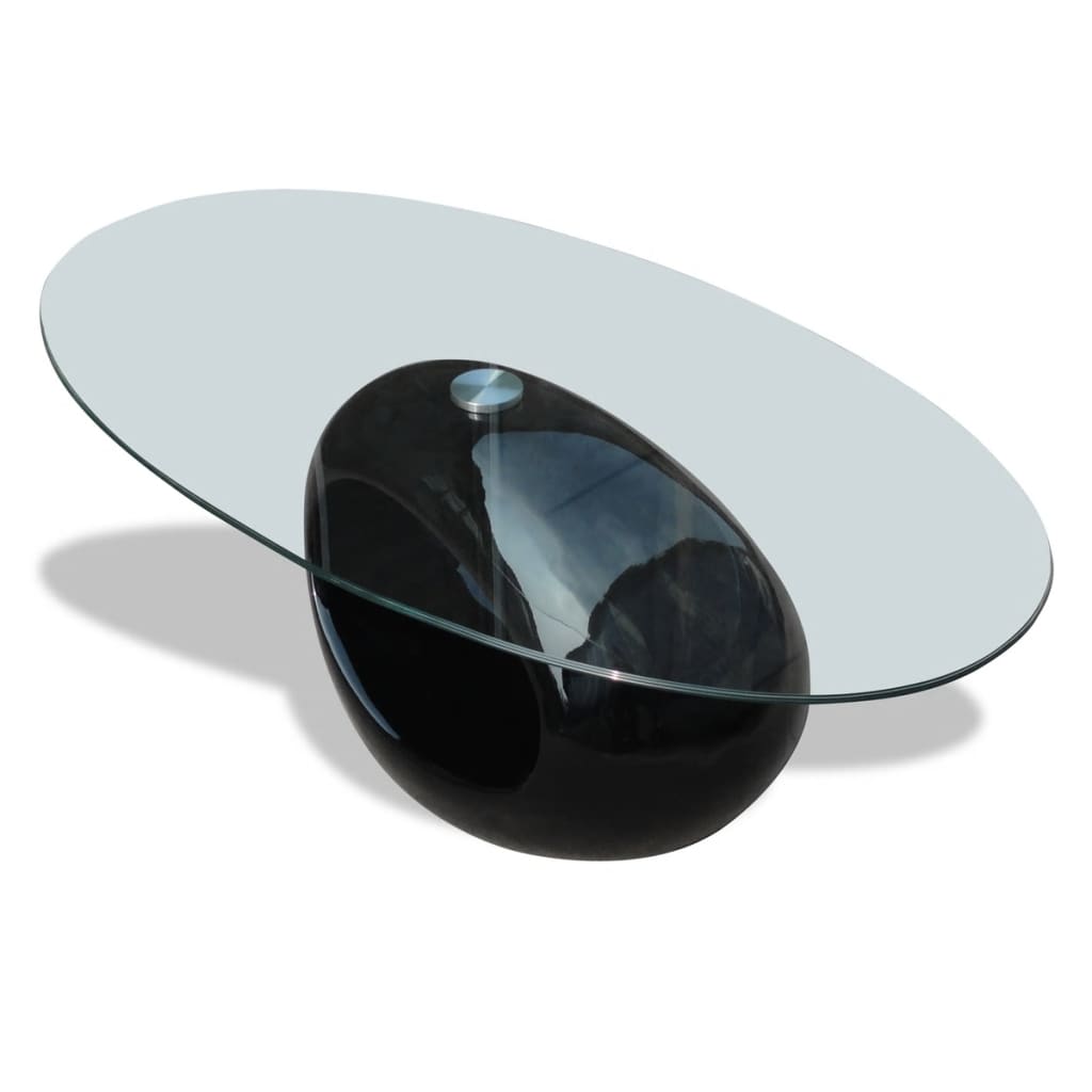 Coffee Table | High Gloss Black | Tempered glass, Fiberglass | Medium
