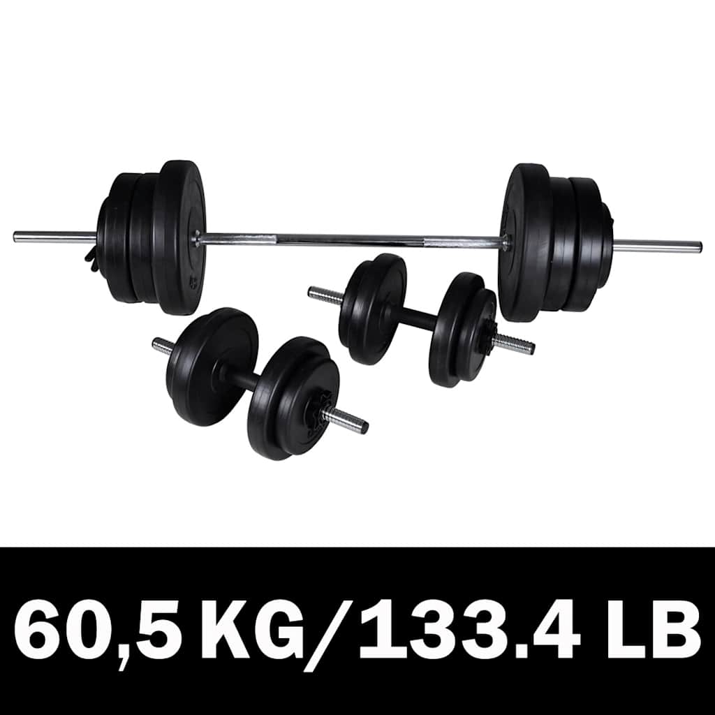 90375 barbell+2 dumbbell set 60,5kg