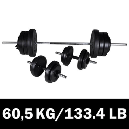 90375 barbell+2 dumbbell set 60,5kg