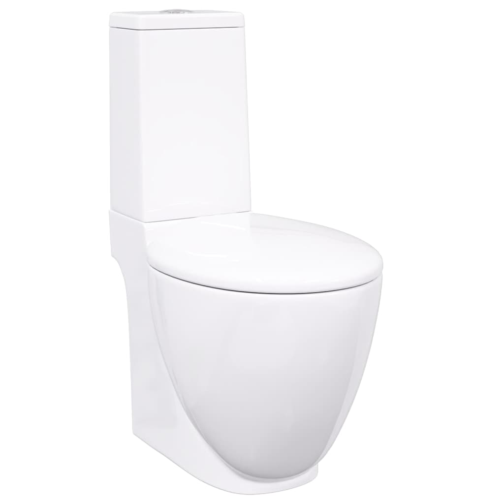 Ceramic Toilet Back Water Flow White