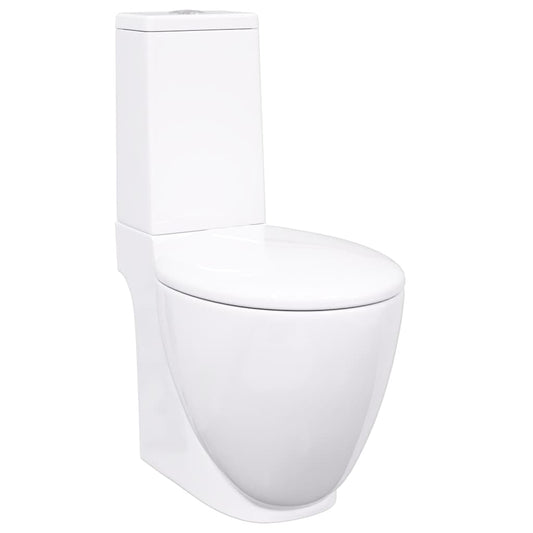 Ceramic Toilet Back Water Flow White