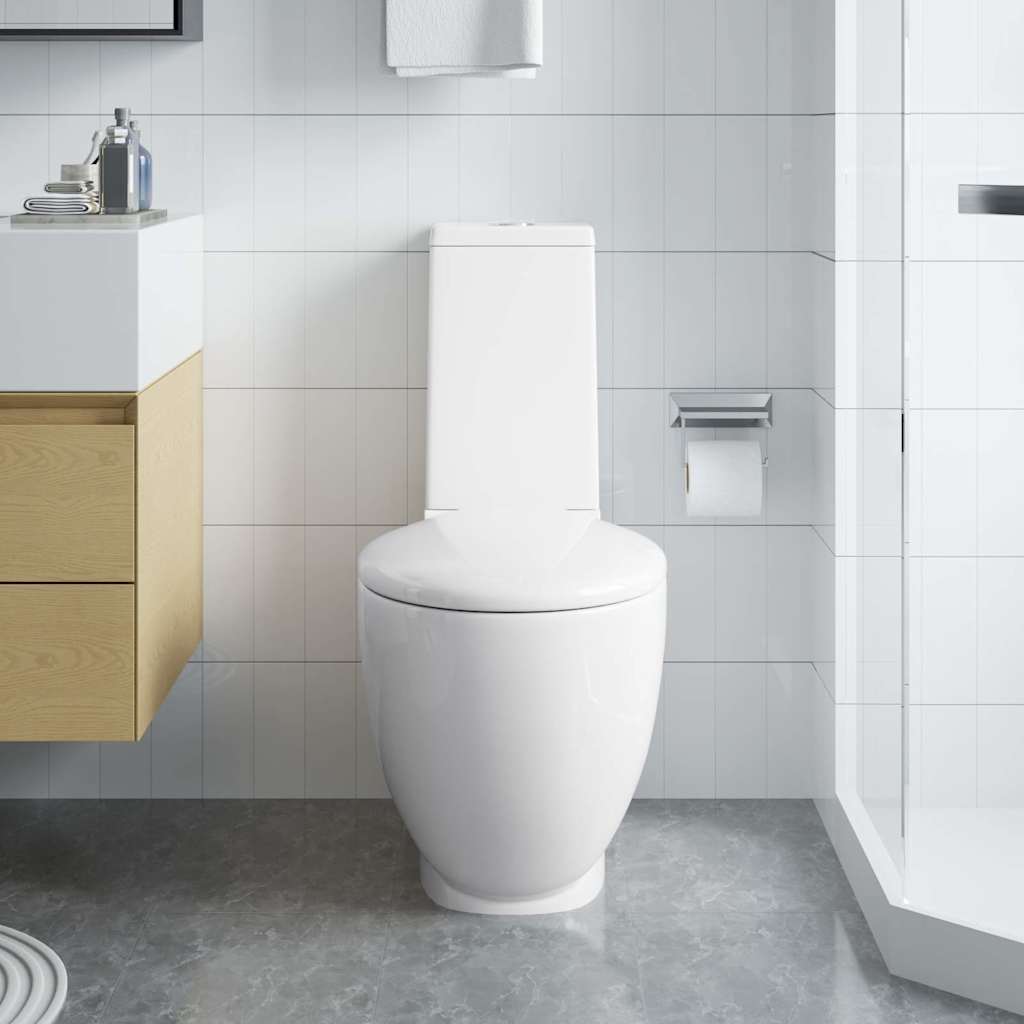 Ceramic Toilet Back Water Flow White