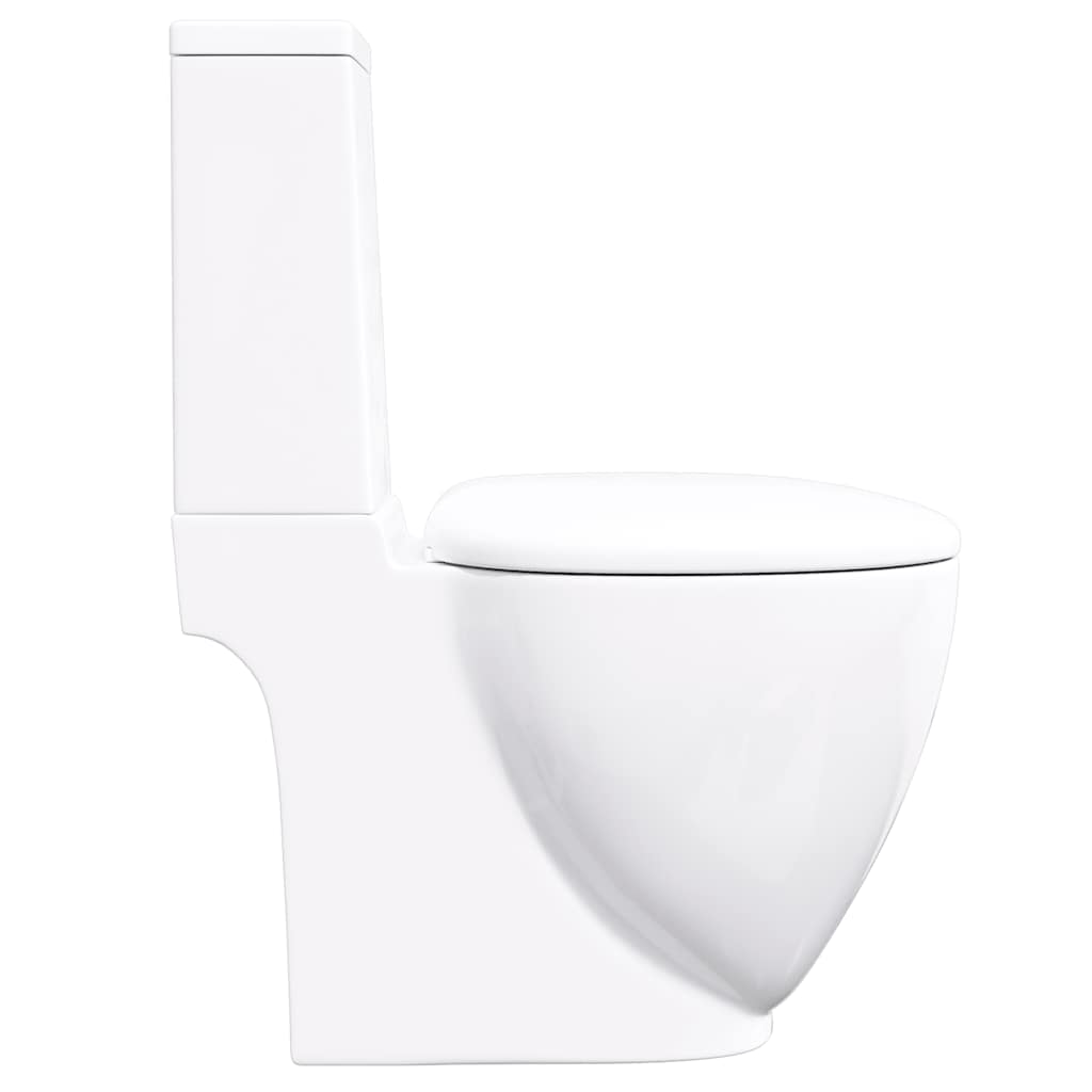 Ceramic Toilet Back Water Flow White