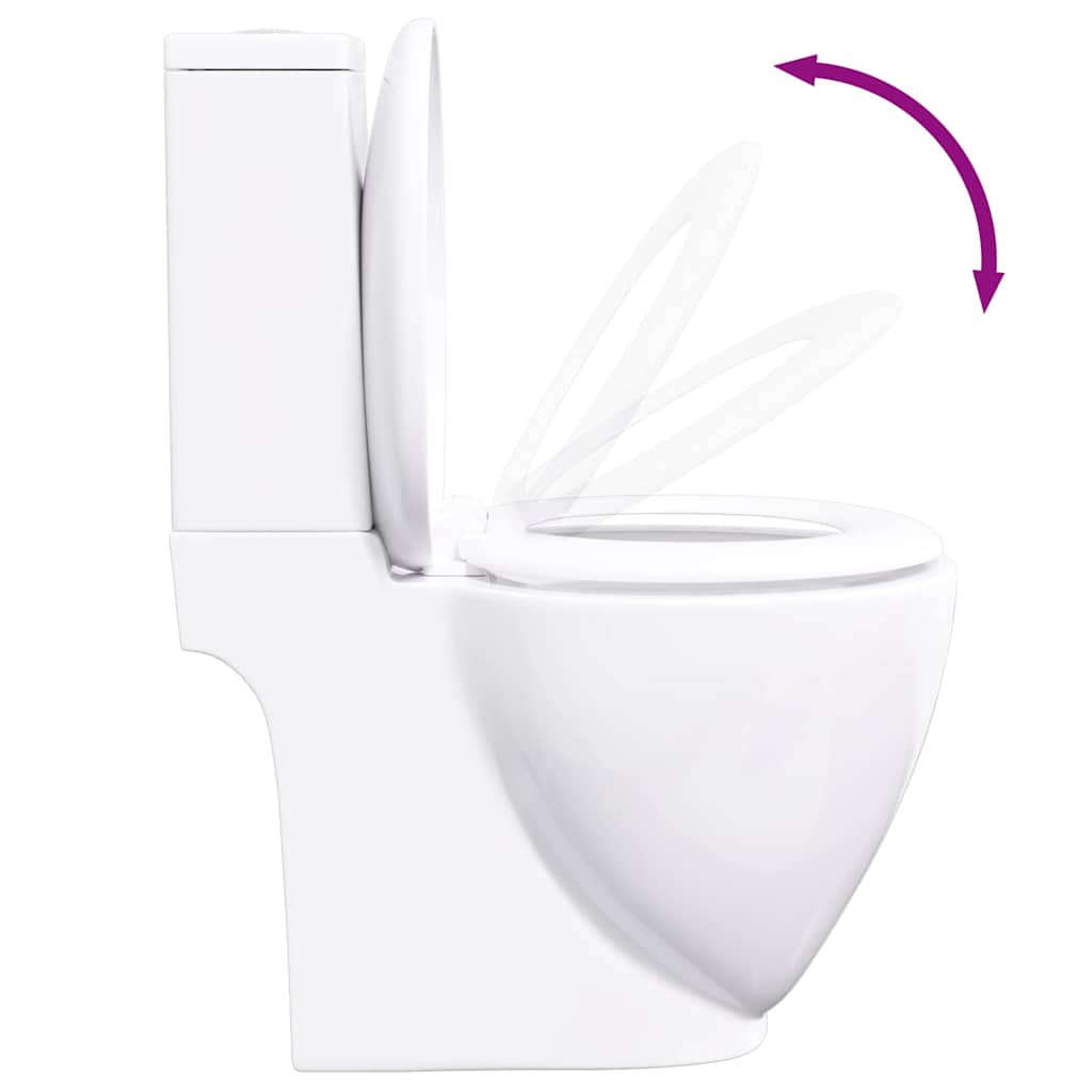 Ceramic Toilet Back Water Flow White