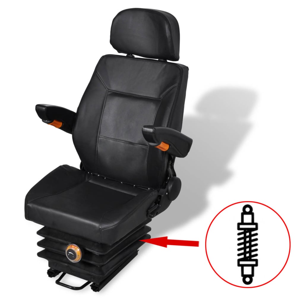 Tractor Seat | Black | Steel | Universal fit for tractors