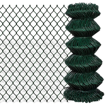 Chain Link Fence Steel 0,8x15 m Green