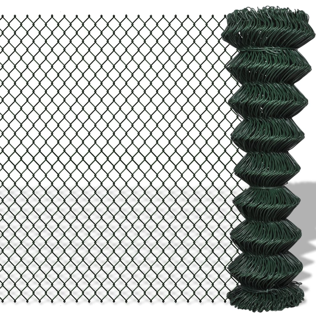 Chain Link Fence Steel 1,5x15 m Green