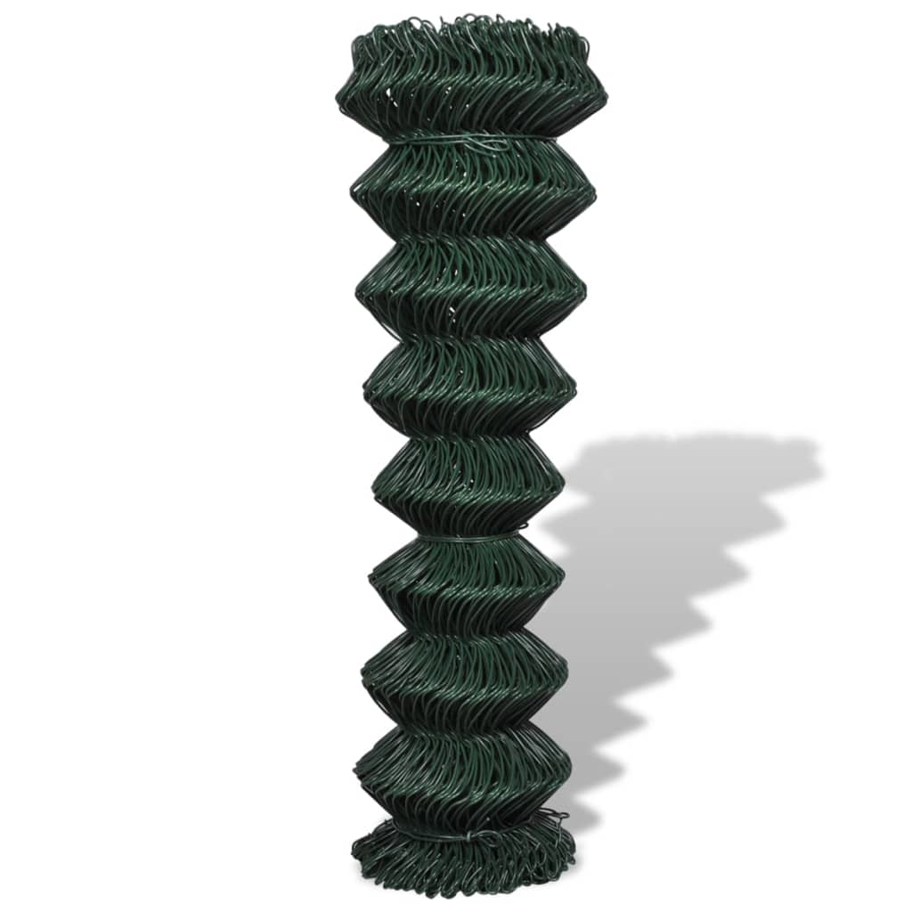 Chain Link Fence Steel 1,5x15 m Green