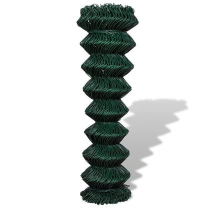 Chain Link Fence Steel 1,5x15 m Green
