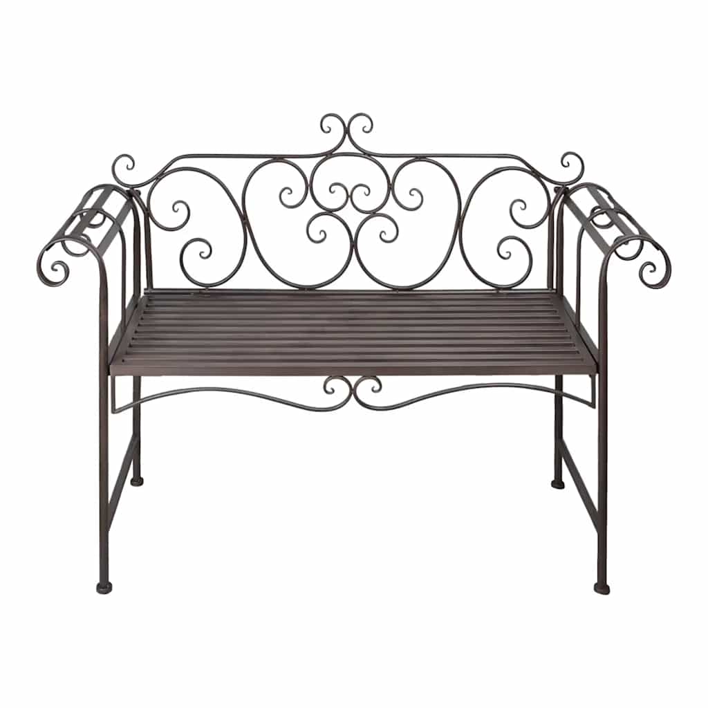 Garden Bench | Antique Brown | Steel | 132 cm | Durable