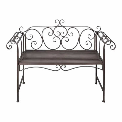 Garden Bench | Antique Brown | Steel | 132 cm | Durable