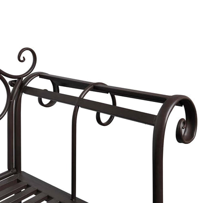 Garden Bench | Antique Brown | Steel | 132 cm | Durable