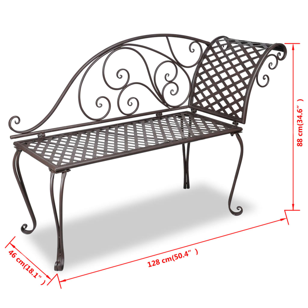Garden Bench | Antique brown | Steel | Standard | Durable | Garden Bench