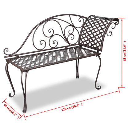 Garden Bench | Antique brown | Steel | Standard | Durable | Garden Bench