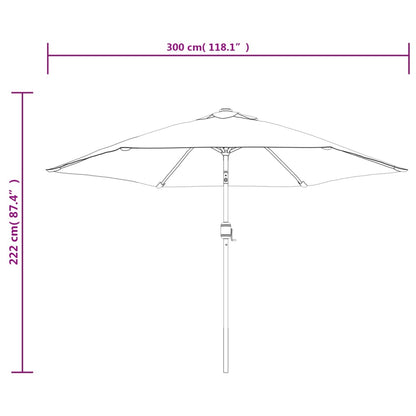 Parasol Sand White 3m Steel Pole