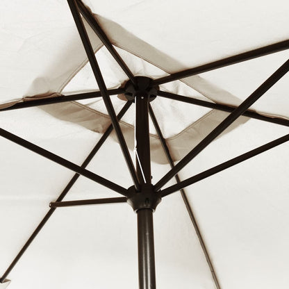 Garden Parasol | Sand White | 100% Polyester, Steel | 200 x 300 cm