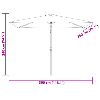 Garden Parasol | Sand White | 100% Polyester, Steel | 200 x 300 cm