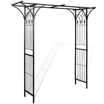 Garden Arch | Black | Iron | 200 x 52 x 204 cm | Durable | Garden Arch