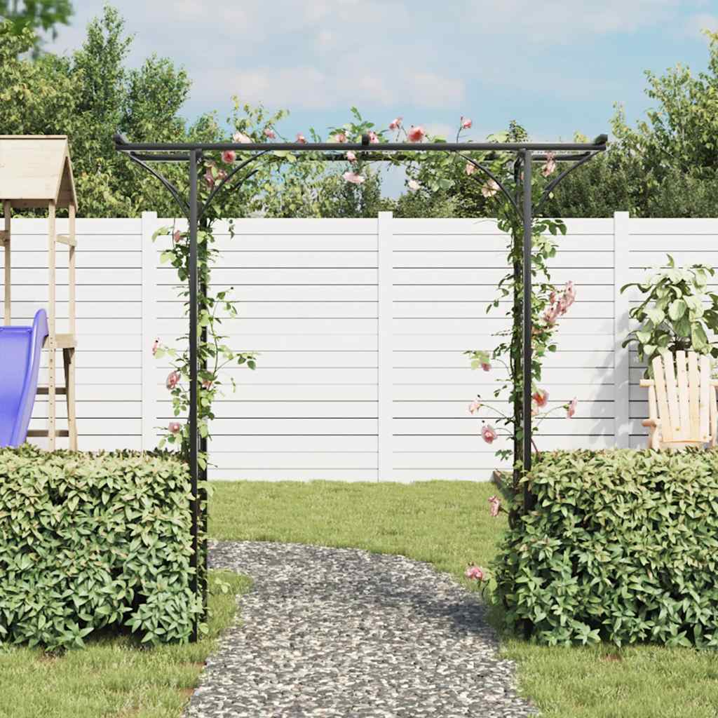 Garden Arch | Black | Iron | 200 x 52 x 204 cm | Durable | Garden Arch