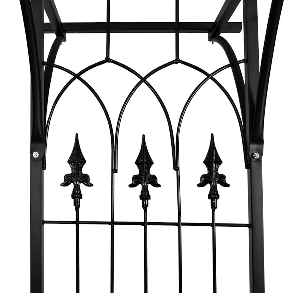 Garden Arch | Black | Iron | 200 x 52 x 204 cm | Durable | Garden Arch
