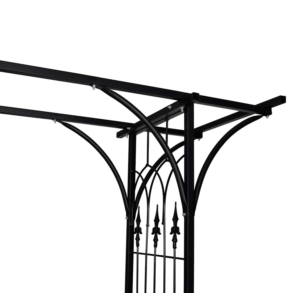 Garden Arch | Black | Iron | 200 x 52 x 204 cm | Durable | Garden Arch