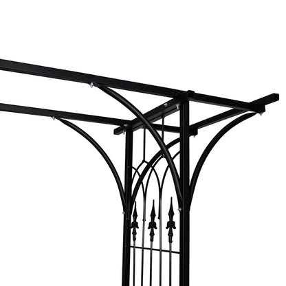 Garden Arch | Black | Iron | 200 x 52 x 204 cm | Durable | Garden Arch