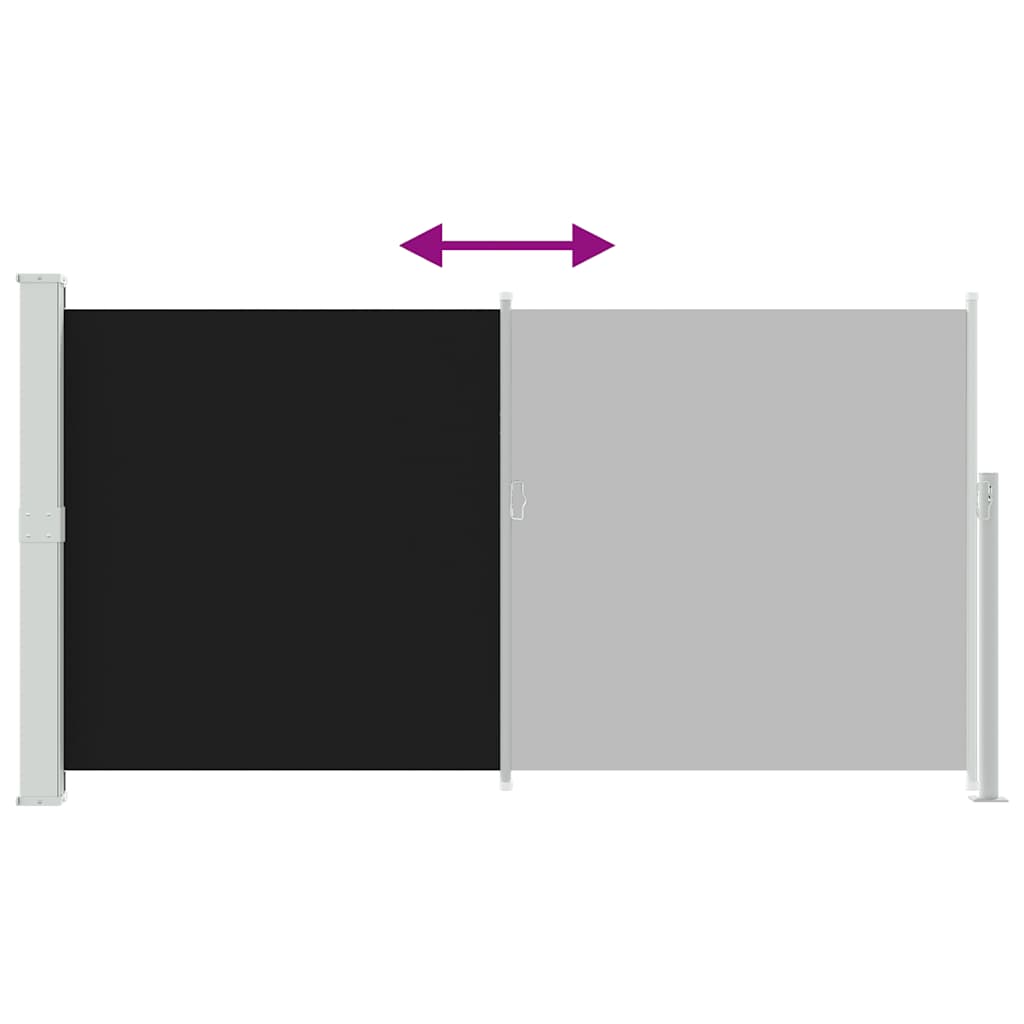Side Awning | Black | Steel | 160 x 300 cm | Retractable | Patio Awning