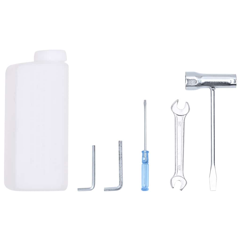 Close-up of the Auger Ground Drill Orange showing its ergonomic anti-vibration handle and drill fix set, designed for comfortable operation.