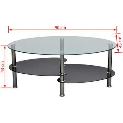 Coffee Table | Black | Tempered glass, Metal | Medium | Stylish Design