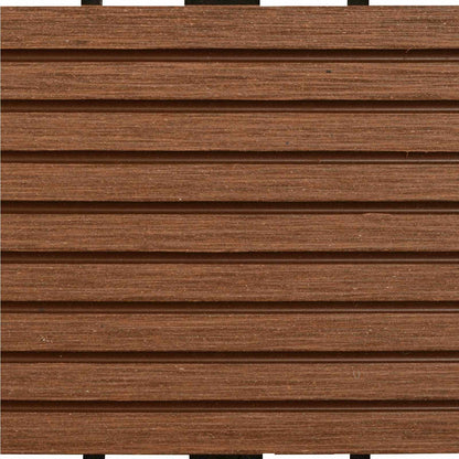 Decking Tile 11 pcs Brown 30 x 30 cm WPC