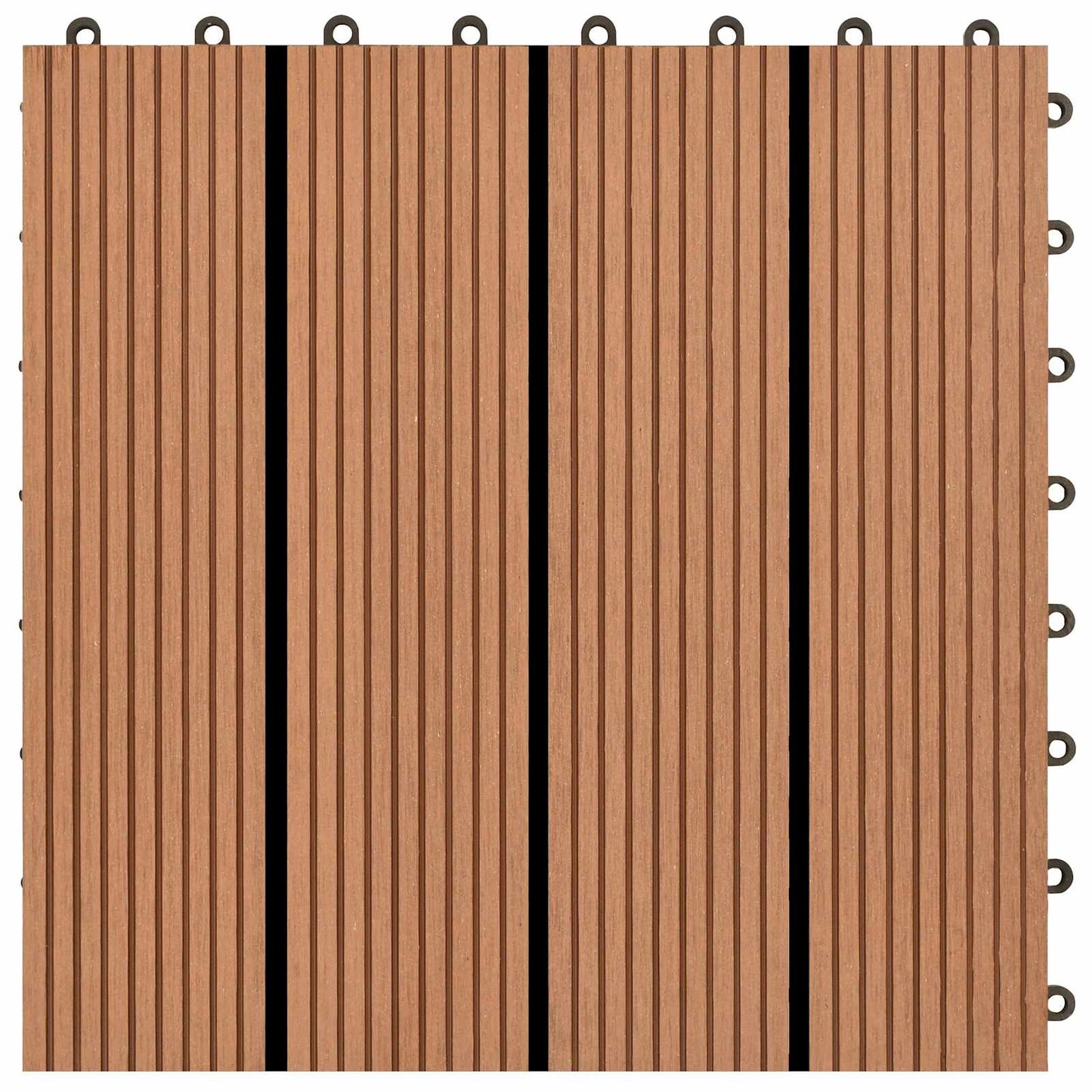 Decking Tile 11 pcs Brown 30 x 30 cm WPC