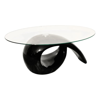 Coffee Table | High gloss black | Toughened glass, fiberglass | Modern