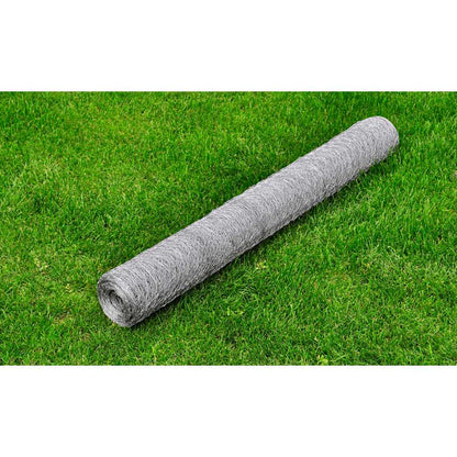 Chicken Wire Fence Galvanised Steel 25x0.75 m Silver