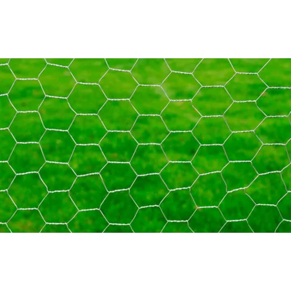 Chicken Wire Fence Galvanised Steel 25x0.75 m Silver