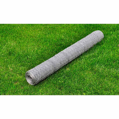 Chicken Wire Fence Galvanised Steel 25x0.75 m Silver