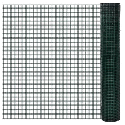 Chicken Wire Fence Galvanised Steel 1x25 m Green