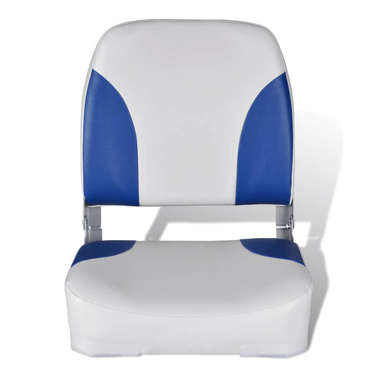 Boat Seat Foldable Backrest with Blue-white Pillow 41 x 36 x 48 cm