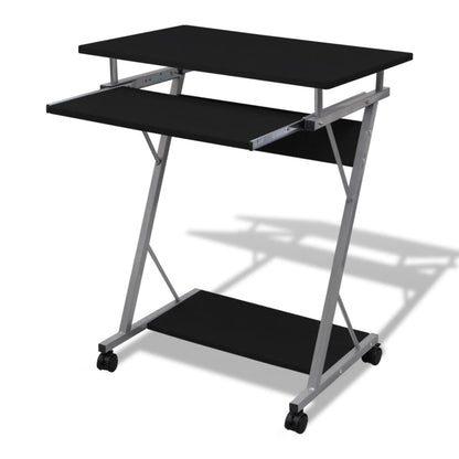 Computer Desk | Black | Particle Board, Powder-Coated Steel | Compact