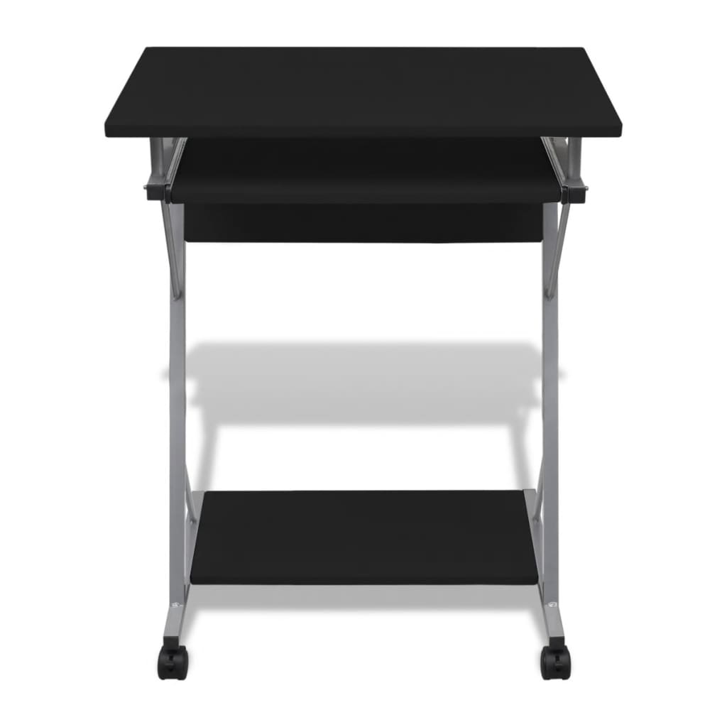 Computer Desk | Black | Particle Board, Powder-Coated Steel | Compact