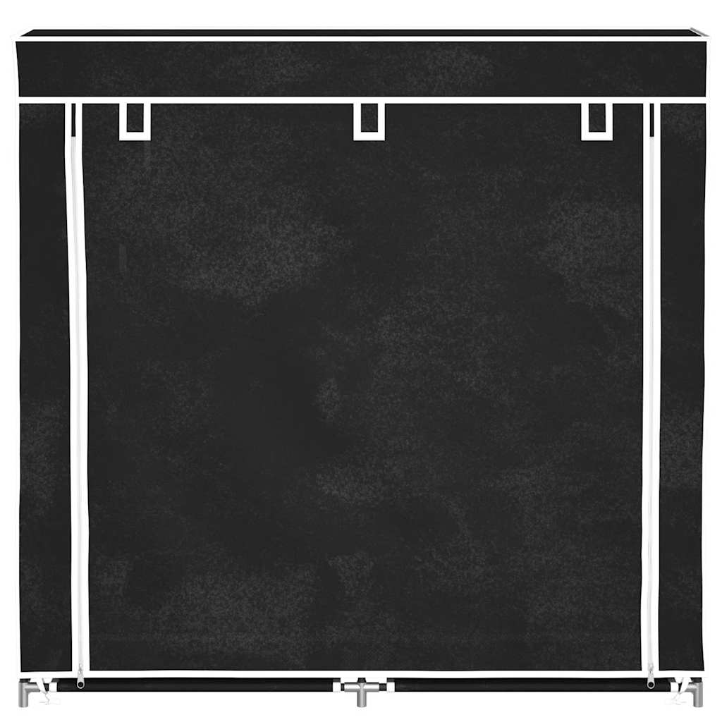 Fabric Shoe Cabinet with Cover 115 x 28 x 110 cm Black