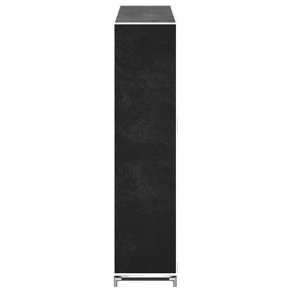 Fabric Shoe Cabinet with Cover 115 x 28 x 110 cm Black