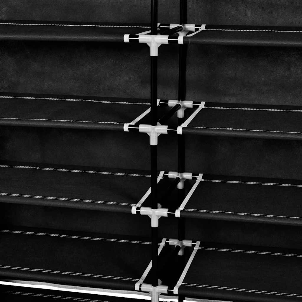 Shoe Rack | Black | Powder-coated steel, Polyethylene fabric