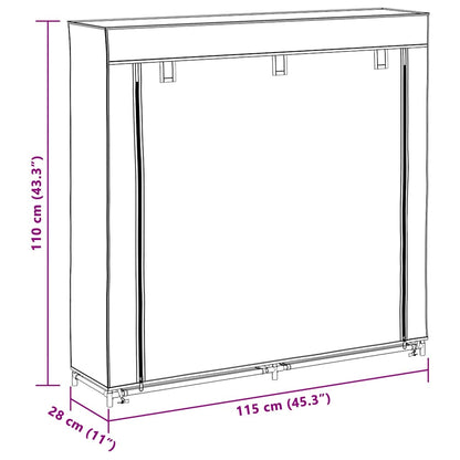 Shoe Rack | Black | Powder-coated steel, Polyethylene fabric