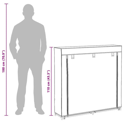 Shoe Rack | Black | Powder-coated steel, Polyethylene fabric