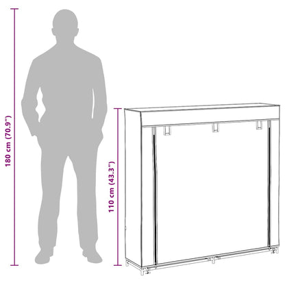 Fabric Shoe Cabinet with Cover 115 x 28 x 110 cm Brown