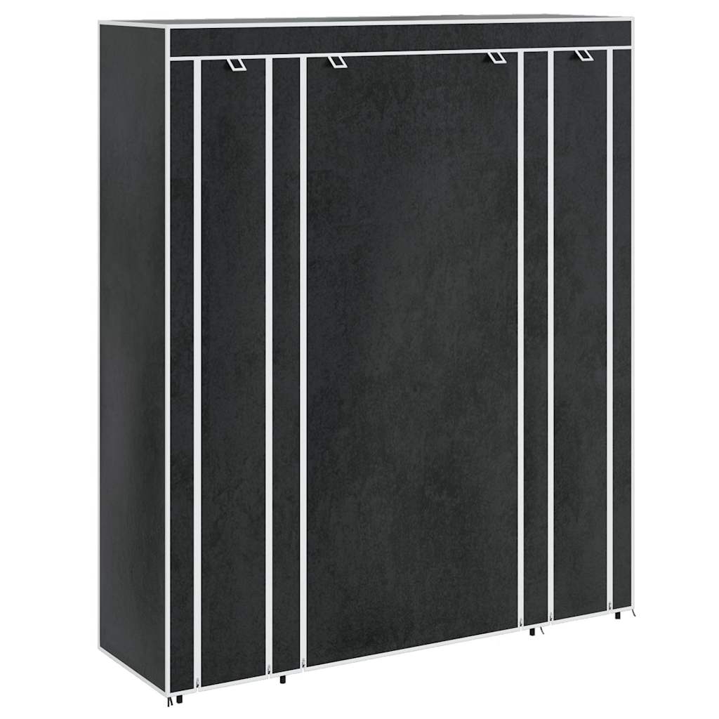 Cabinet | Black | Non-woven Fabric, Iron | Collapsible | Fabric Wardrobe