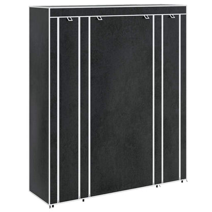 Cabinet | Black | Non-woven Fabric, Iron | Collapsible | Fabric Wardrobe