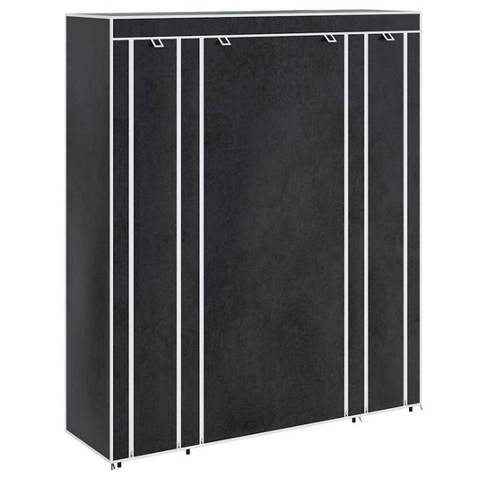 Cabinet | Black | Non-woven Fabric, Iron | Collapsible | Fabric Wardrobe